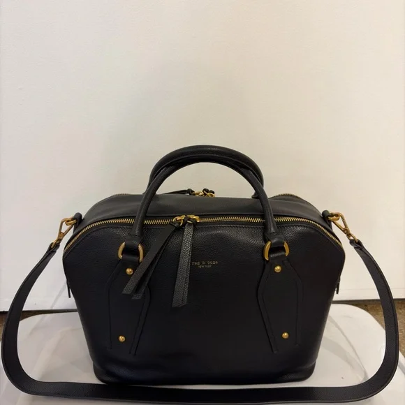NWT Medium Gramercy Satchel Black Pebble Leather - Picture 1 of 5